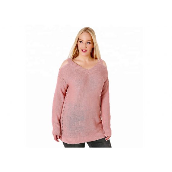 Suéteres cor-de-rosa plus size para mulheres - 11202462