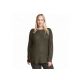 Suéter plus size 4XL de malha aconchegante verde exército suéter com botão para senhora - 11202467