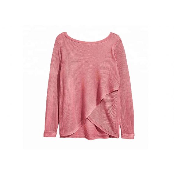 Suéteres rosa feminino plus size 6XL extra-longo Arc Edge Element - 11272264