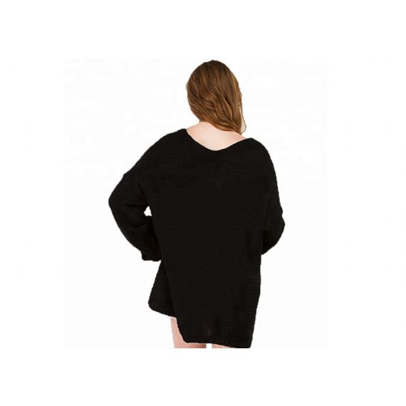 Vestido Suéter Plus Size Manga Longa Decote V - 11272273