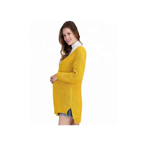Suéter Cardigan de Maternidade de Algodão Puro - 11272418
