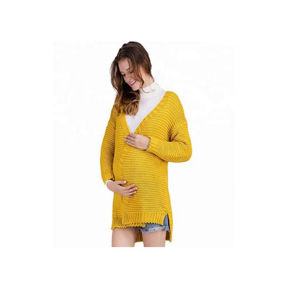 Suéter Cardigan de Maternidade de Algodão Puro - 11272418