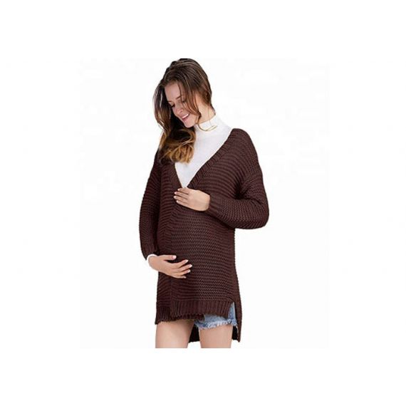 Suéter Cardigan de Maternidade de Algodão Puro - 11272418