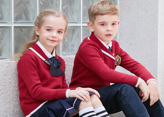 Suéteres de punto de uniforme de escuela primaria para niños y niñas - 11082164