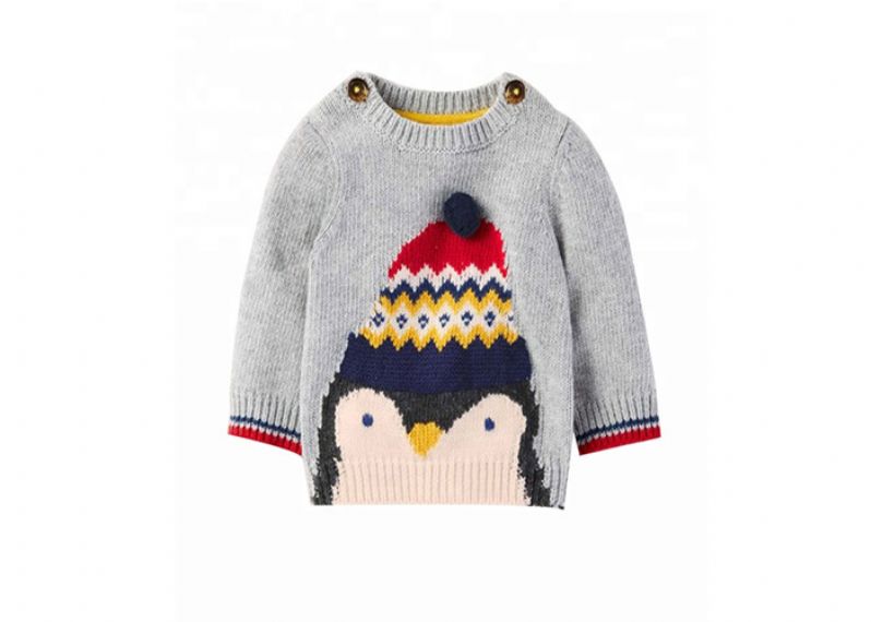 100% algodón niños suéter de punto cuello redondo jersey de punto patrón animal - 11272138