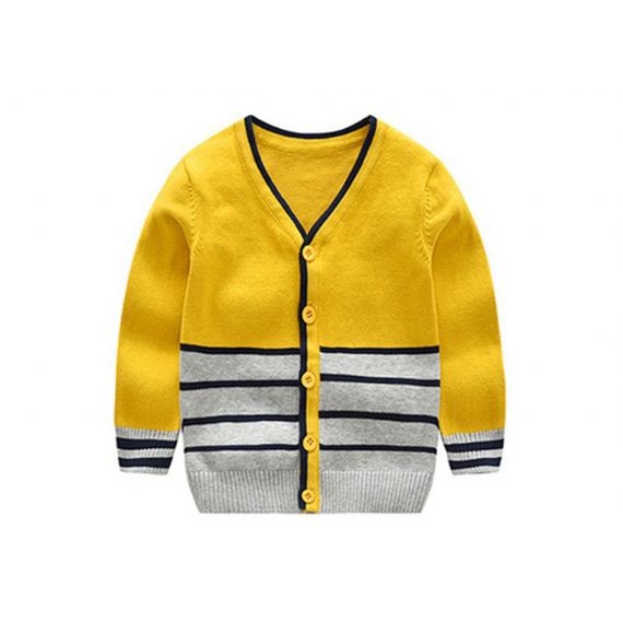 2019 mais recente novo design clássico masculino cardigan de malha listrado decote em v - 11272148