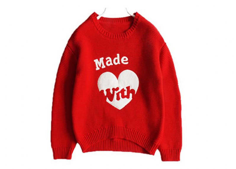 Girl Love Design Kids Knit Sweater Cuello redondo Mangas largas para el invierno - 11272153