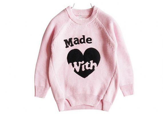 Girl Love Design Kids Knit Sweater Cuello redondo Mangas largas para el invierno - 11272153