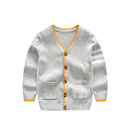 Camisola de malha personalizada para meninos cardigan listras tipo padrão respirável com - 11272154