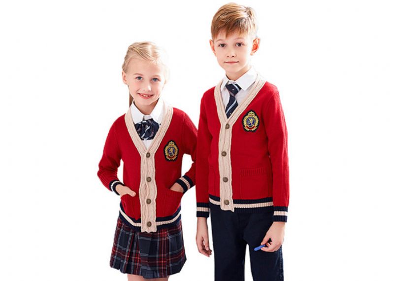 Suéteres de uniforme escolar de manga larga con cuello en V tamaño 110cm - 170cm con falda - 11272178
