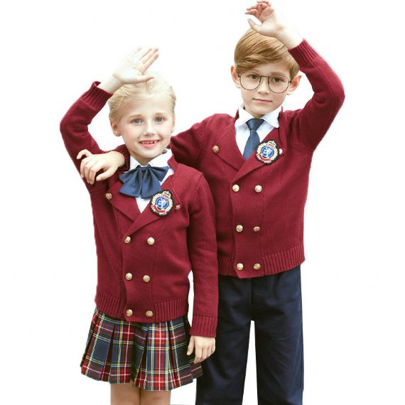 Conjunto de suéteres de uniforme escolar infantil gola careca design unissex gênero - 11272184