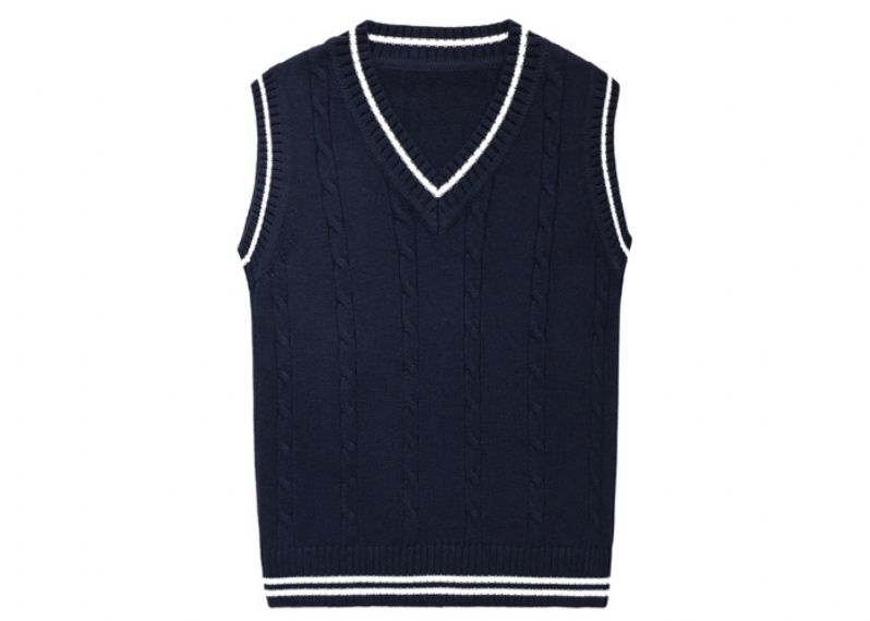 Chaleco azul marino del suéter del uniforme escola - 11272201