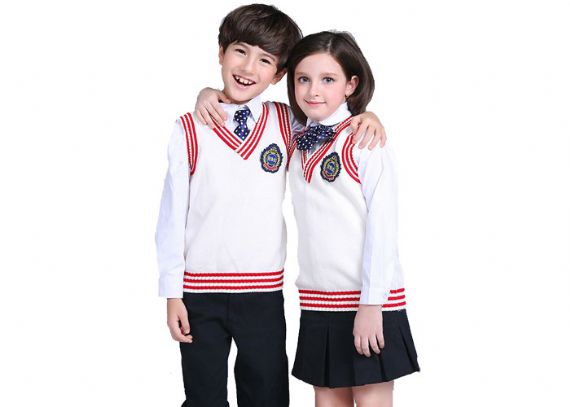 Suéter de uniforme escolar de chaleco de punto con cuello en V de primavera y otoño para unisex - 11769329