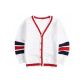 Cardigan escolar vermelho tricotado para crianças manga listrada padrão - 11769887