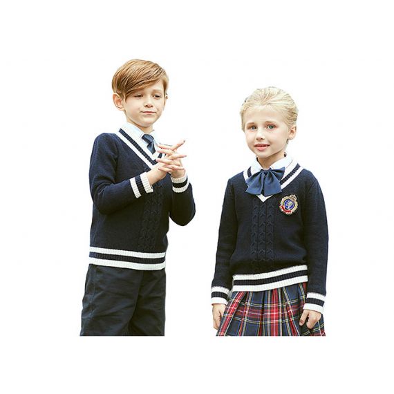 Cardigan de malha infantil manga longa branco/amarelo água morna lavada à mão - 11772990