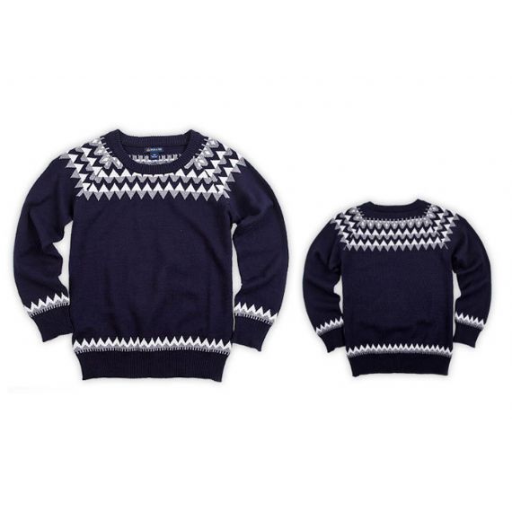 Primavera Outono O - Pescoço Jacquard Respirável Suéter Uniforme Escolar - 11774230