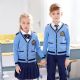 Suéteres de uniforme escolar azul marinho anti-pilling, cardigã escolar para meninos e meninas - 11774420