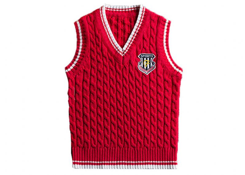 Diseño antiarrugas suave del chaleco del uniforme de la escuela secundaria para los niños y las muchachas - 11774640