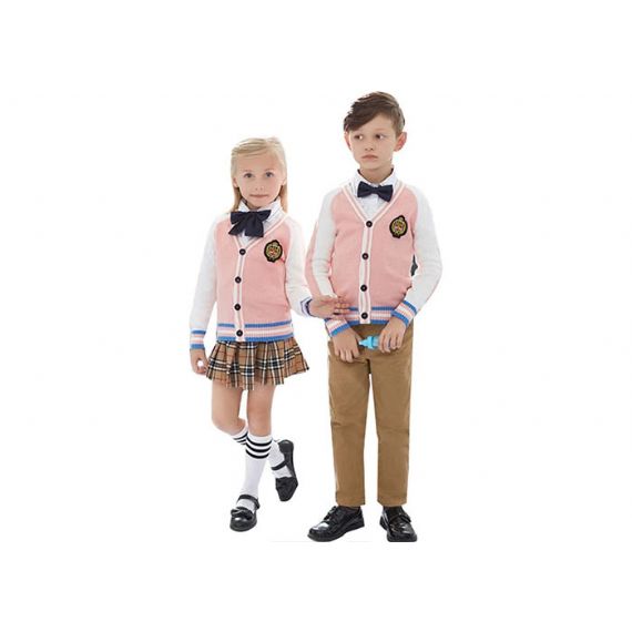 Primavera e outono colete de malha com gola V colete uniforme escolar para unissex - 11779460