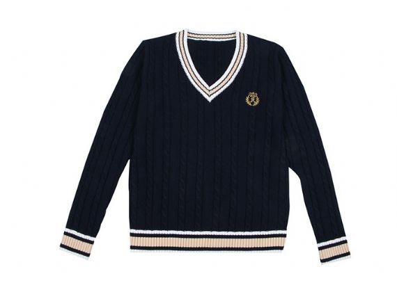 Diseños modernos unisex de los suéteres del uniforme escolar de los niños del algodón acrílico en blanco - 11806552