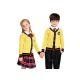 Camisolas de cardigã de roupas escolares infantis de algodão amarelo feitas sob medida - 11809525
