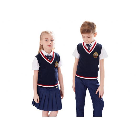 Suéteres de cardigã anti-pilling com decote em v vermelho e branco - 11810059