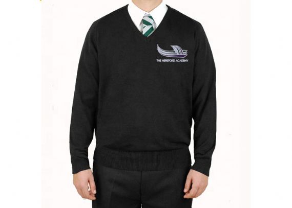 Los suéteres del uniforme escolar del invierno de la marina de guerra de los niños modificaron los puños y el dobladillo acanalados para requisitos particulares - 11810810