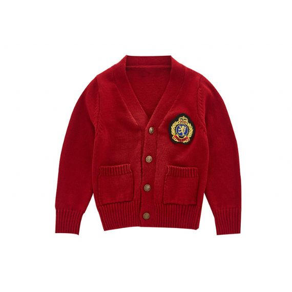 Suéteres de uniforme escolar de cor vermelha, suéter escolar masculino antiencolhimento - 11811119