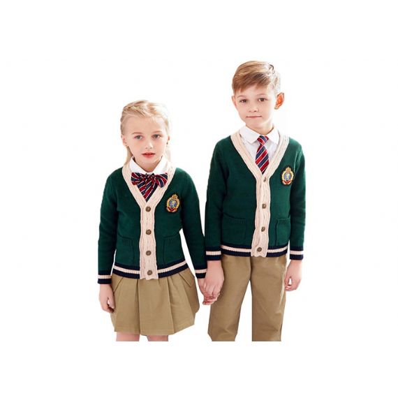 Suéteres de uniforme escolar de cor vermelha, suéter escolar masculino antiencolhimento - 11811119