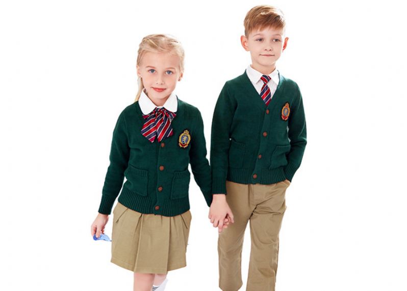 Suéteres de uniforme escolar de grado A unisex transpirables de punto puro por computadora - 11811370