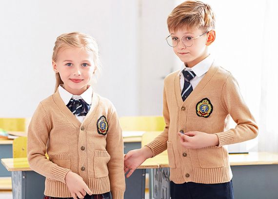 Suéteres de uniforme escolar de grado A unisex transpirables de punto puro por computadora - 11811370
