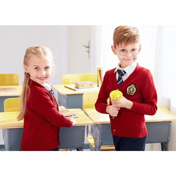 Suéteres de uniforme escolar unissex respirável grau A puro tricotado por computador - 11811370