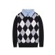 Suéter de algodão escolar xadrez britânico - 11811402