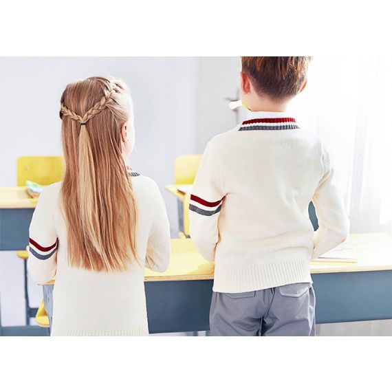 Cardigans escolares básicos de 100 algodão com botões e decote em V para meninos e meninas na escola primária - 11811651
