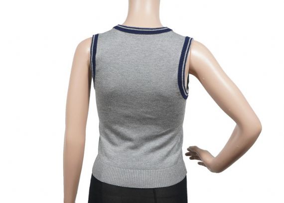 Suéter de uniforme escolar sin mangas de mezcla de algodón para niñas - 12323385