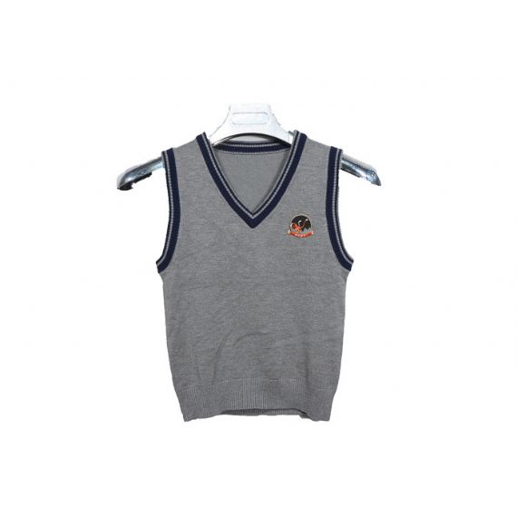 Suéter uniforme escolar sem mangas de mistura de algodão para meninas - 12323385