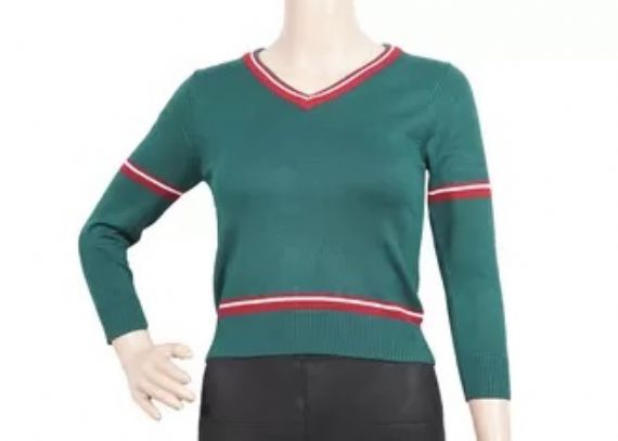 Suéteres del uniforme de la escuela primaria, verde del suéter del vestido de la escuela anti - encogimiento - 12324109
