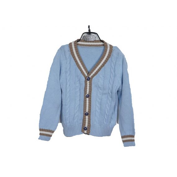 Camisola de malha azul para crianças inverno outono cabo para crianças roupas de cardigan para menino - 12391993