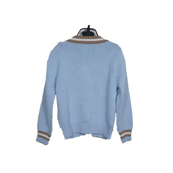 Camisola de malha azul para crianças inverno outono cabo para crianças roupas de cardigan para menino - 12391993