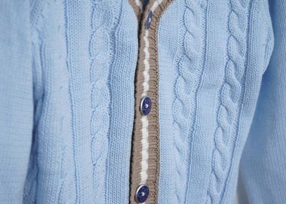 Niños azules Invierno Otoño Cable Niños Suéter de punto Cardigan Ropa para niño - 12391993