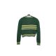 Suéter de tricô britânico com decote em V padrão verde para meninos roupas de pulôver para crianças - 12395903