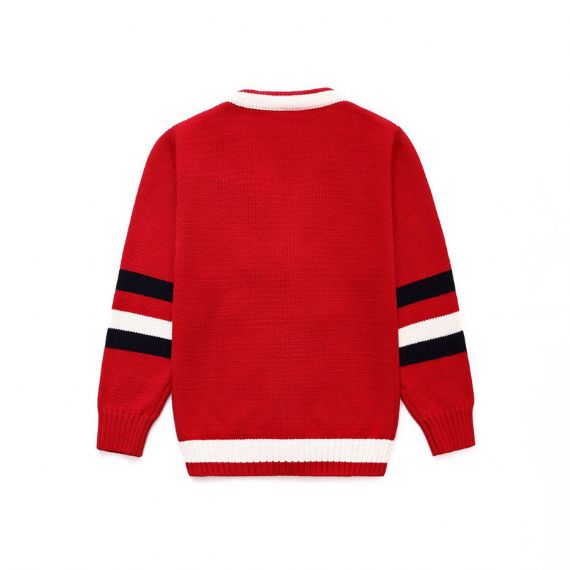 Bonito uniforme escolar cardigan com gola em v outono para alunos do ensino fundamental - 12410478