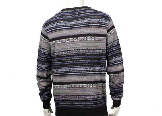 Suéter de punto de lana para hombre Jersey de cuello redondo Suéter de invierno para hombre en patrón de rayas - 11997101
