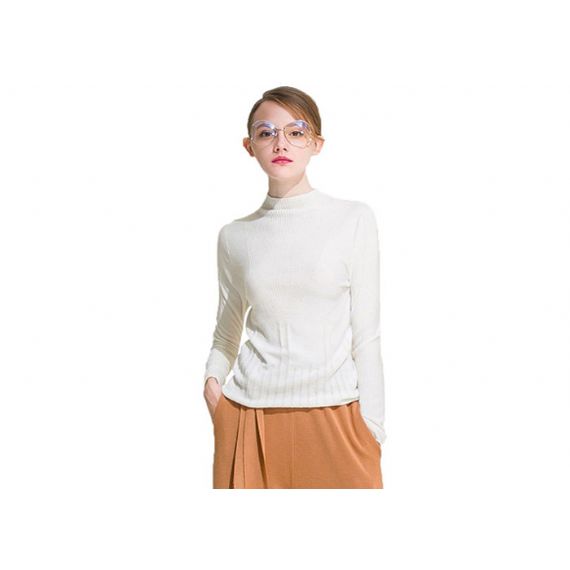 Suéter feminino de malha preta, suéter feminino de malha gola redonda apertada pulôver - 11202513