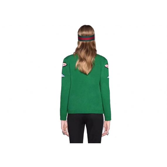 Suéter de malha longa Jacquard Fish Design, suéteres bonitos para mulheres de lã fina - 11202578