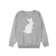 Suéter feminino de malha intasia animal padrão coelho pulôver anti-encolhimento - 11612445