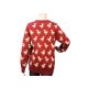 Suéter pulôver feminino gola careca vermelho mohair calibre 9 bonito padrão de malha de pato - 12090456