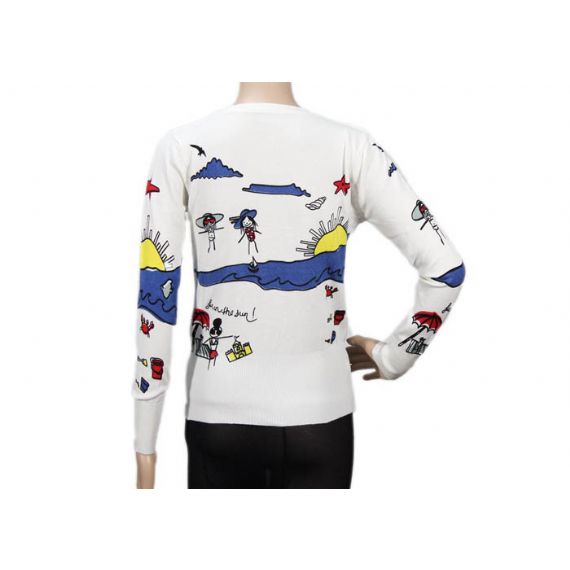 Suéter fino casual feminino malha tops estampado cardigã fino - 12102959