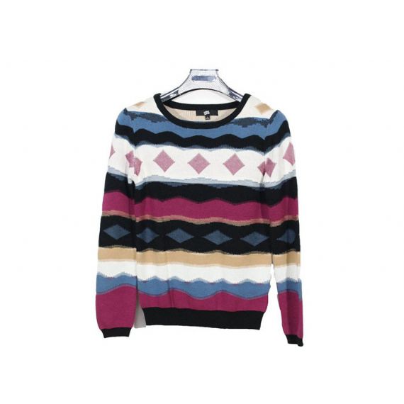 Suéter feminino manga dolman Intasia estampado diamante treliça malha feminina - 12104878