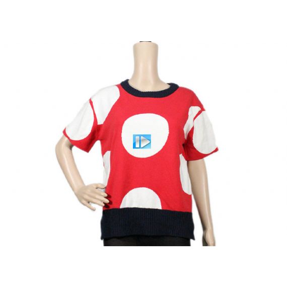 Suéteres femininos de malha de manga curta e grandes - 12105360